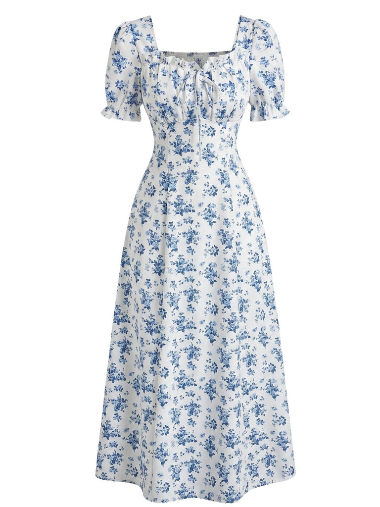 1940s Puff Sleeve Ruffle Dress 2
