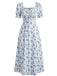 1940s Puff Sleeve Ruffle Dress 2