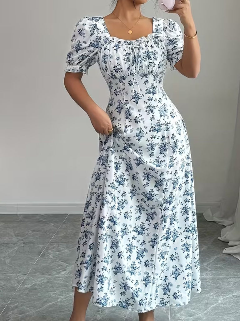 1940s Puff Sleeve Ruffle Dress 5