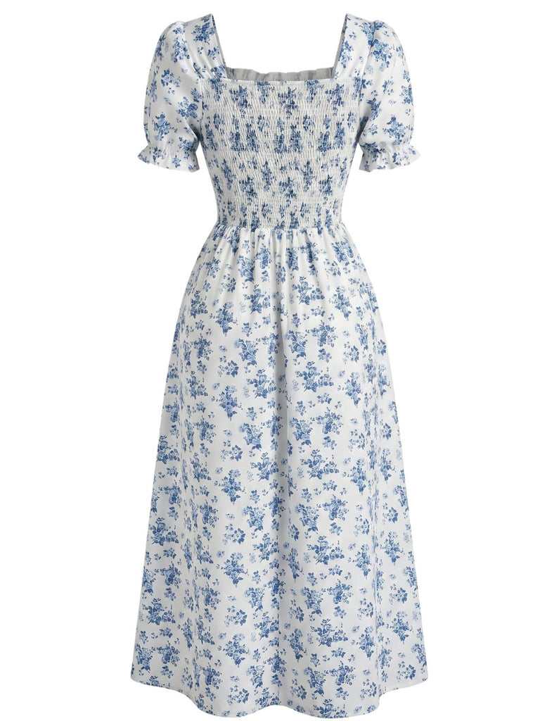 1940s Puff Sleeve Ruffle Dress 3