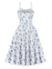 1940s Floral Spaghetti Strap Dress 7