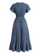 1940s Floral Tie V-Neck Maxi Dress, vintage dress, retro fashion, floral print - perfect for women who love vintage and retro fashion