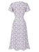 1940s Floral V-Neck Added Button Dress — vintage elegance for the modern woman