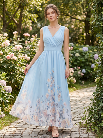 [Pre-Sale] 1940s Floral V-Neck Sleeveless Midi Dress, vintage dress, retro fashion, floral print - perfect for women who love vintage and retro fashion