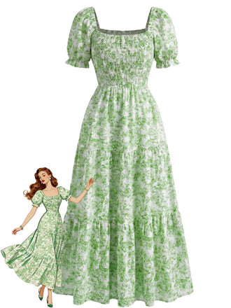 1940s Print Swing Vintage Dress 3