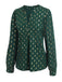 1940s Foil Stamping Stars V-Neck Blouse, vintage top, retro blouse - perfect for women who love vintage and retro fashion