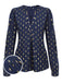 1940s Foil Stamping Stars V-Neck Blouse, vintage top, retro blouse - perfect for women who love vintage and retro fashion