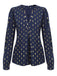 1940s Foil Stamping Stars V-Neck Blouse, vintage top, retro blouse - perfect for women who love vintage and retro fashion