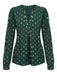 1940s Foil Stamping Stars V-Neck Blouse, vintage top, retro blouse - perfect for women who love vintage and retro fashion