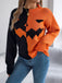 1940s Halloween Pumpkin Face ColorBlock Knit Sweater - vintage fashion, retro style