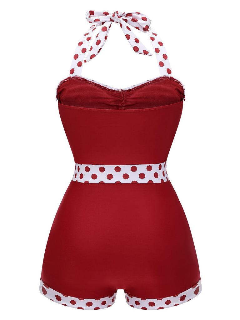 She's wearing 1940s Halter Patchwork One-piece Swimsuit and the whole beach remembers the 1940s