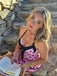 1940s Halter Polka Dots Bow One-Piece Swimsuit, classic vintage style summer beach collection