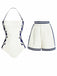 1940s Halter Swimsuit & Sailor-Stripe Shorts Set - vintage swimsuit, pin-up style