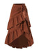1940s High-Waist Paneled Ruffle Hem Skirt - vintage skirt, retro style