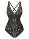 1940s Hollow Out Metal Buckle One-Piece Swimsuit 7