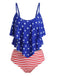 1940s High Waist Ruffle Two Piece Tankini Set