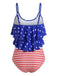 1940s High Waist Ruffle Two Piece Tankini Set 3