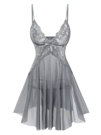 She slips into this 1940s Lace Suspender Sheer Nightgown and suddenly it's a 1940s daydream