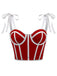 1940s Lace-Up Bow Mesh Corset Crop Camisole — 1940s elegance she can wear anywhere