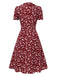 She slips into this 1940s Lapel Buttons Ditsy Floral Dress and suddenly it's a 1940s daydream