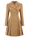 1940s Lapel Double-Breasted Pocket A-Line Coat, vintage coat, retro outerwear - perfect for women who love vintage and retro fashion