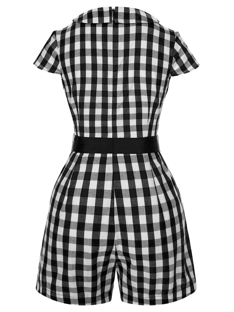 1940s Lapel Plaids Belted Romper — the 1940s finishing touch that makes her outfit sing