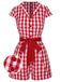 She adds this 1940s Lapel Plaids Belted Romper and suddenly it's 1940s perfection