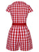 1940s Lapel Plaids Belted Romper — 1940s elegance in the palm of her hand
