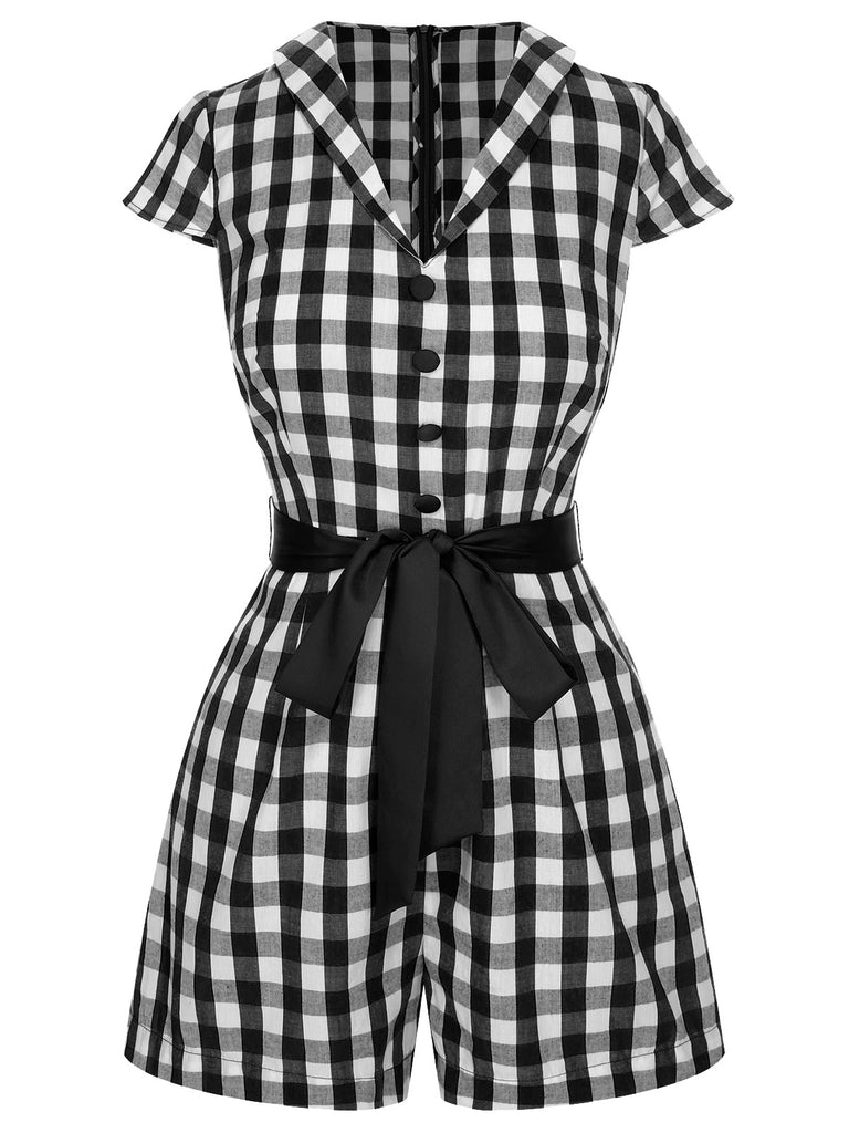 This 1940s Lapel Plaids Belted Romper carries 1940s stories waiting to be told