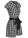 1940s Lapel Plaids Belted Romper — 1940s elegance in the palm of her hand