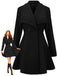 1940s Lapel Solid Tailored Coat - vintage fashion, retro style, elegant red