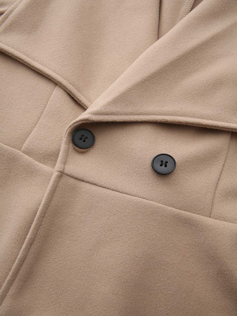 1940s Lapel Solid Tailored Coat - vintage fashion, retro style, elegant red