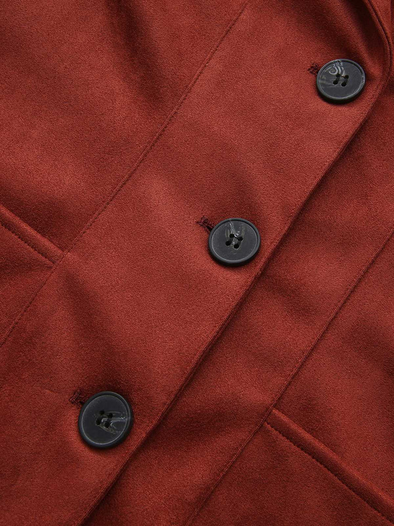 1940s Lapel Suede Pocket Blazer - vintage fashion, retro style
