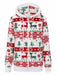 Multicolor 1940s Reindeer & Christmas Tree Plush Hoodie - vintage fashion, retro style
