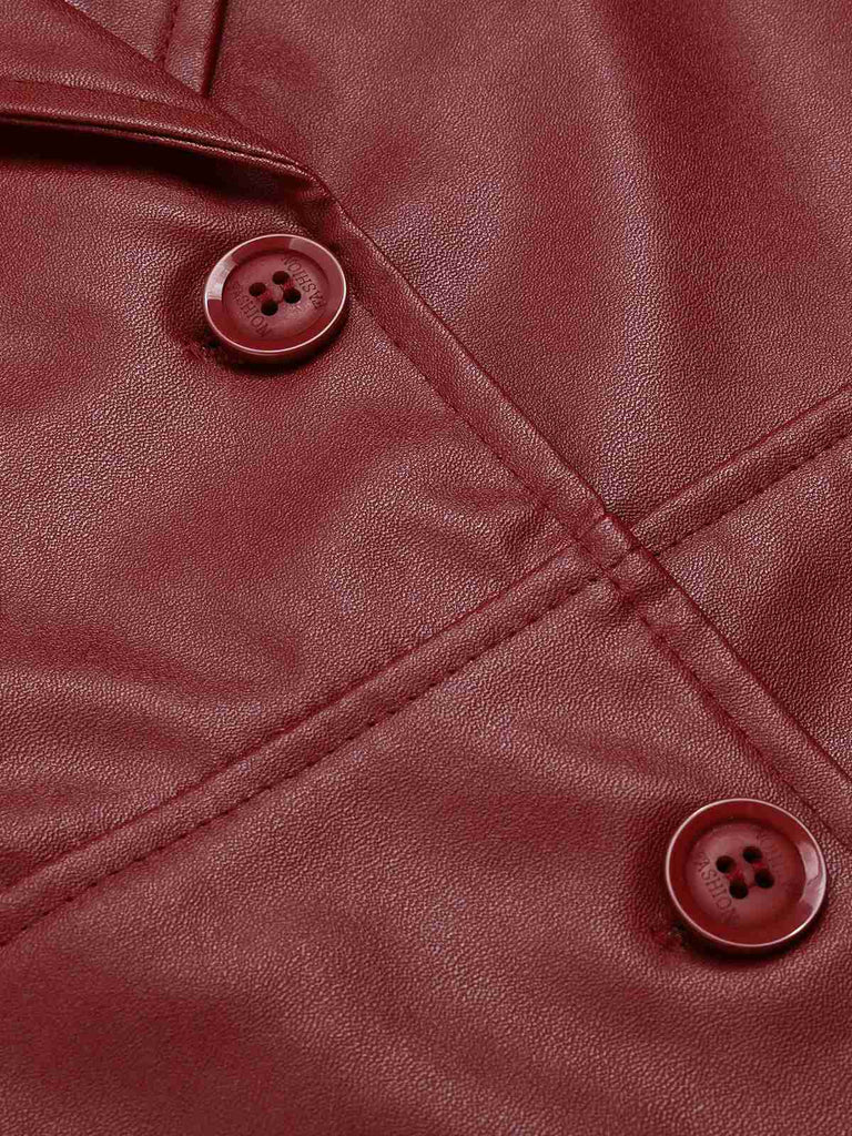 1940s Notched Collar Button Leather | 1940s | vintage outerwear, retro jacket