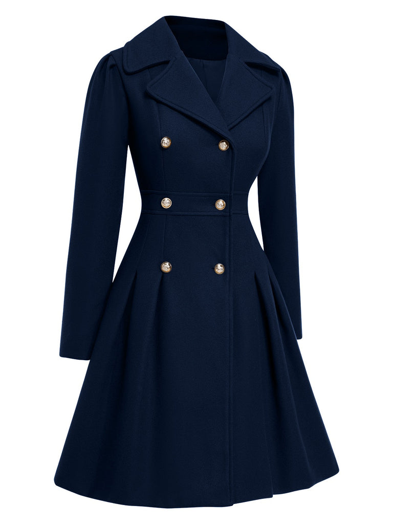 1940s Notched Collar Double-Breasted Dress Coat, vintage dress, retro fashion - perfect for women who love vintage and retro fashion