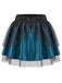1940s Peacock Cosplay Satin Mesh Skirt - 5