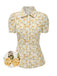 She pairs this 1940s Peter Pan Collar Ditsy Floral Blouse with confidence and 1940s charm