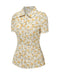 This 1940s Peter Pan Collar Ditsy Floral Blouse brings 1940s soul to her everyday