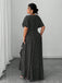 [Plus Size] 1940s Polka Dot Wrap V-Neck Ruffle Maxi Dress, vintage dress, retro fashion - perfect for women who love vintage and retro fashion