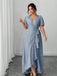 [Plus Size] 1940s Polka Dot Wrap V-Neck Ruffle Maxi Dress, vintage dress, retro fashion - perfect for women who love vintage and retro fashion