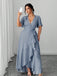 [Plus Size] 1940s Polka Dot Wrap V-Neck Ruffle Maxi Dress, vintage dress, retro fashion - perfect for women who love vintage and retro fashion