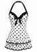 1940s Polka Dots Halter One-Piece Swimsuit, classic vintage style summer beach collection