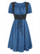 1940s Punk Gothic Puff Sleeve Ruffled Dress - vintage dress, retro fashion