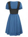 1940s Punk Gothic Puff Sleeve Ruffled Dress - vintage dress, retro fashion