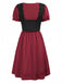 1940s Punk Gothic Puff Sleeve Ruffled Dress - vintage dress, retro fashion