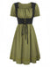 1940s Punk Gothic Puff Sleeve Ruffled Dress - vintage dress, retro fashion