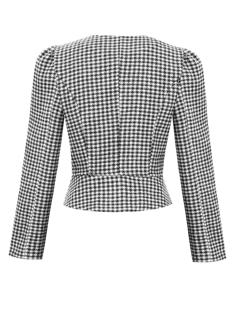 1940s Retro Plaid Button Fitted Blazer: timeless style reimagined