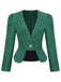 1940s Retro Plaid Button Fitted Blazer — 1940s sophistication that wraps her in quiet power