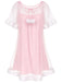 1940s Ruffle Sleeve Plush Trim Tulle Nightgown - vintage nightgown, retro sleepwear